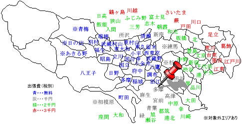 多摩　出張費￥1,000